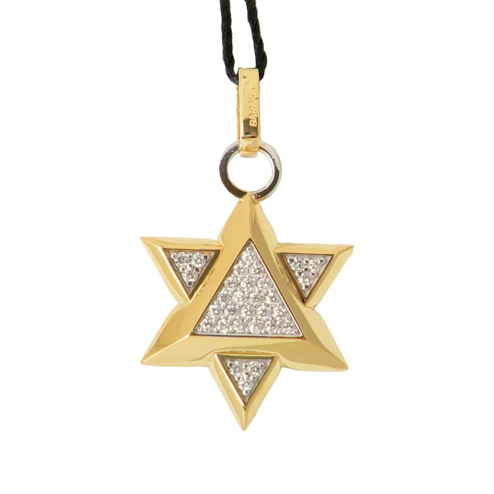BARAKA Men's ST281151GIDB000047 Yellow Gold Diamonds Star Of David Pendant